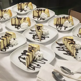 a table of desserts