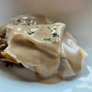 Mother&apos;s Day prix fixe-  open face mushroom ravioli