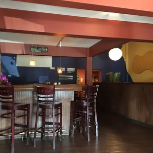 The bar area.