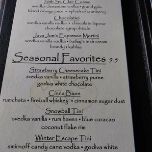 Very good looking drink choices!