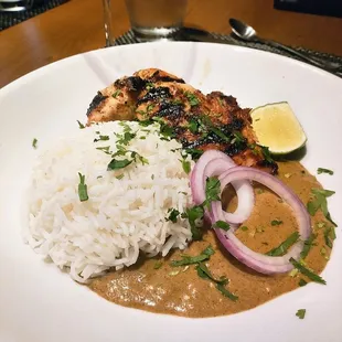 baked AND grilled chicken on a bed of rice