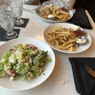 House salad and truffle fries