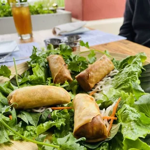 a plate of food with a salad