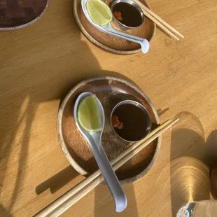 Condiments for pho