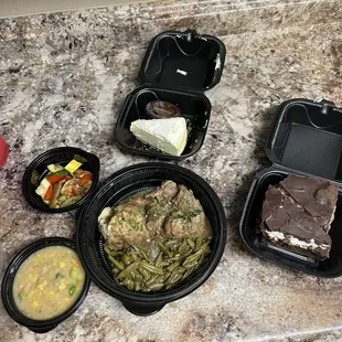 Pot Roast Creole, Corn &amp; Seafood Bisque, Vegetable Medley, creole John Folse Creole Cream Cheesecake