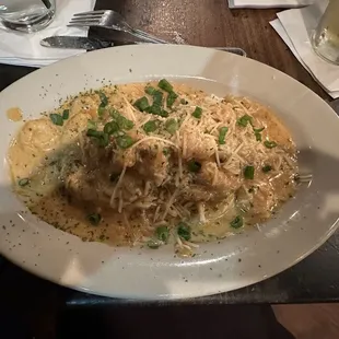 Cajun shrimp and eggplant pasta