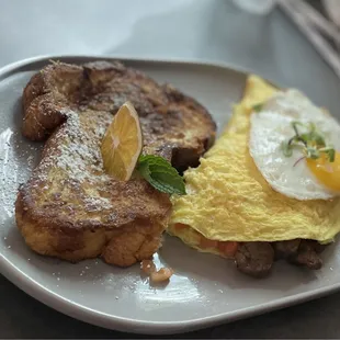 Omelette and add on French toast