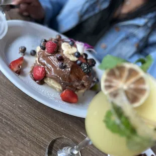 Nutella &amp; Fruit pancakes