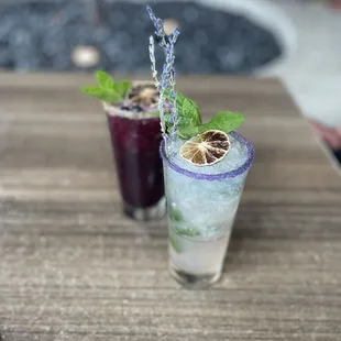 Blueberry mojito and lavender mojito