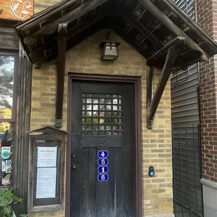 The front door looks like it belongs on a house.