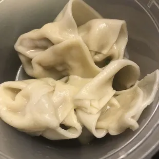 Wonton Soup - this is what the dumplings look like without the broth. They are firm and out of this world.