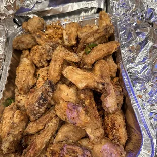 I ordered a medium tray of Salt and pepper chicken wings on December 31, and here&apos;s what I got for my money, left over wings.