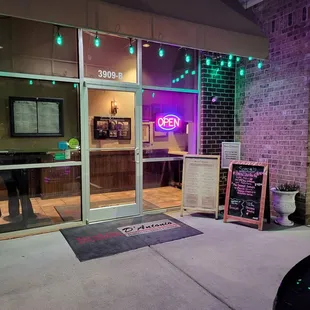 The front of this place.. touch of class