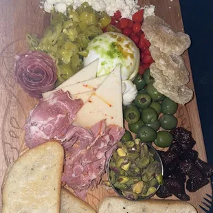 Charcuterie board with meat and cheese (Large) was plenty for the 4 of us