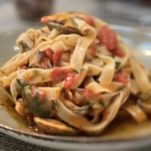 Spaghetti &amp; Clams. Substituted for fettuccine