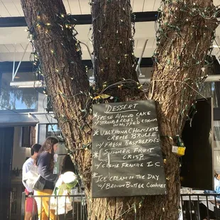 Dessert menu with tree lights 8-)