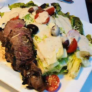 Char-grilled Caesar salad ($6) with steak (+$7)