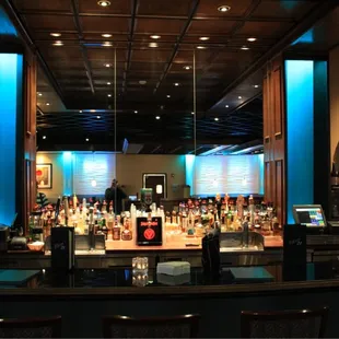 the bar area of a restaurant