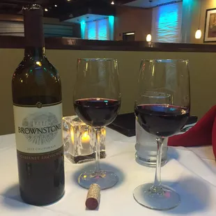 Delicious house wine only $16 per entire bottle!! Very good cab for the price. :)