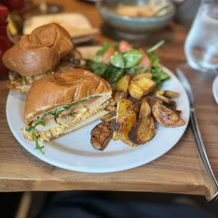 Hummus, Roast Chicken Sandwich. Cilbir