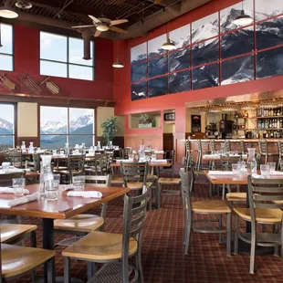 the dining area of the restaurant