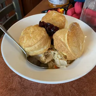 Turkey pot pie, split into 2 for sharing (this is half the portion!)