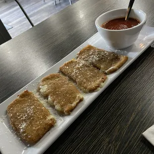 Fried cheese. This was good and nice to have ones that aren&apos;t pre-frozen and re-fried like some restaurants do.