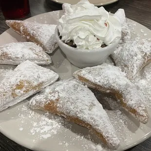 Beignets with ice cream