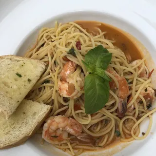 50321783. Shrimp and Garlic Tomato Sauce Pasta Lunch Combo