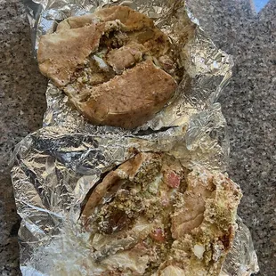 Wow what is this? We order two falafel wraps, one with eggplant. Where is the eggplant and want in the heck is this insanity.