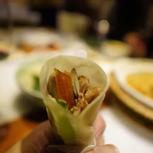 Peking Duck Wrap in Chinese Pancake