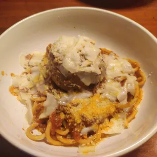 Wagyu meatball bucatini
