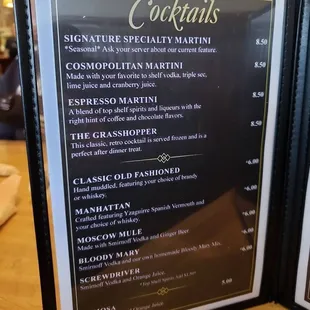 menu