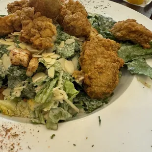 Toasted Almond and Oyster Salad