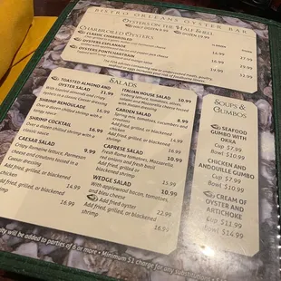 menu