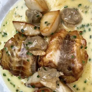 The absolutely stellar " Coquilles St Jacques" with these lovely scallops, mushrooms in a fennel sauce.Saturday 12/2/23 Bethesda, Maryland.