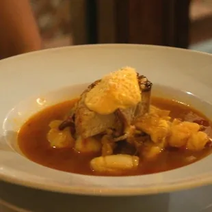 Bouillabaisse aka seafood soup.