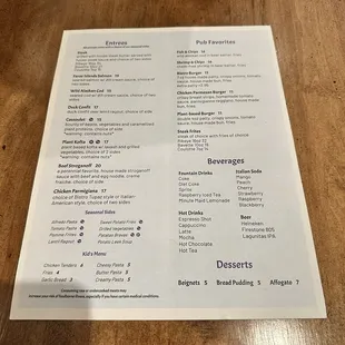 menu