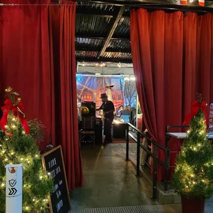 Warm outdoor dining tent