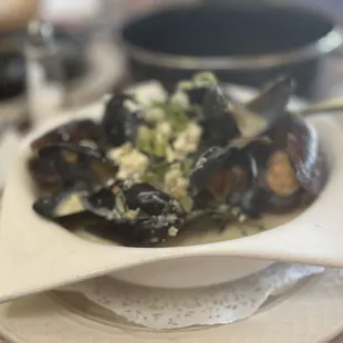 Moules au Roquefort - very creamy and flavorful