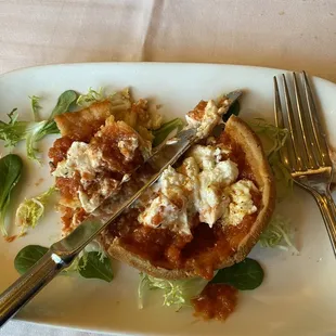 Tomato, goat cheese tart... strongly recommend it!