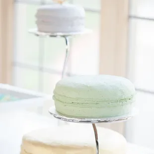 Bespoke macaron-shaped cakes. I can&apos;t believe how beautiful they turned out. Perfect combination of modern + traditional.