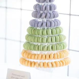 The macaron tower for my wedding. I was in love! Super yummy, gorgeous layout, and lovely colors!