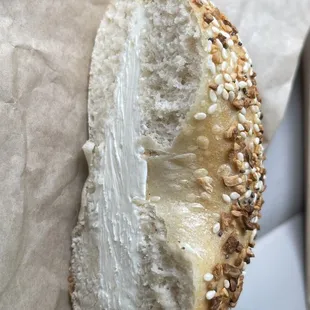 Everything Bagel with Cream Cheese THE BEST Bagel &amp; all that cream cheese