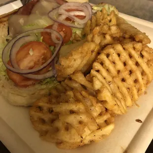 Italian Grinder And Waffle Fries