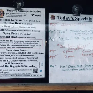 Menu posted at truck