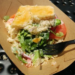 a sandwich with a fork in it