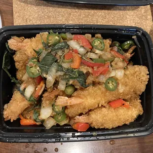 Crispy garlic shrimp