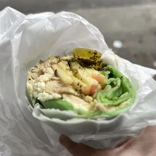 Kookooroo sandwich as a wrap.