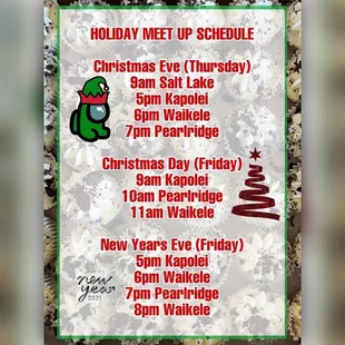 It says New Years Eve- I chose 6pm but no one showed up